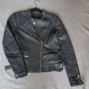 7 for all mankind black moto jacket, size XS